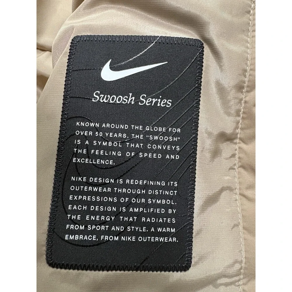 Nike Therma Fit Oversized Swoosh Trench Coat Beige Women’s Sz XS IB2010-247